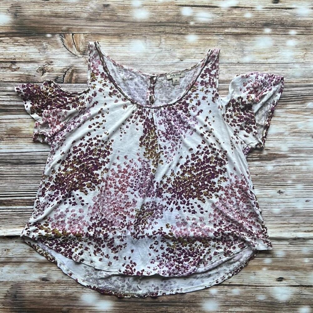 Lucky Brand Cold Shoulder Floral Lightweight Top
